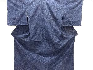 未使用品　裂取りに草花模様織り出し手織り紬着物